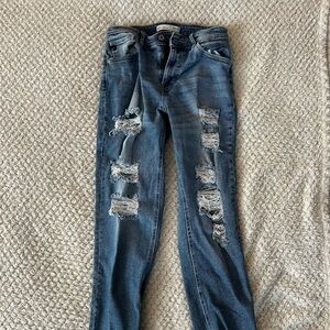 Distressed Blue Women Jeans